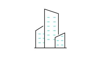 Building icon animation. transparent background video
