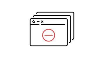web page icon animation. transparent background video