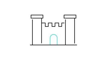 Building icon animation. transparent background video