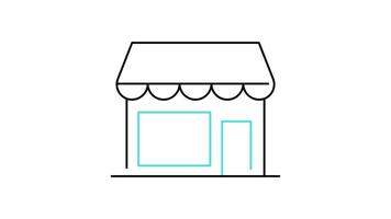 Building icon animation. transparent background video