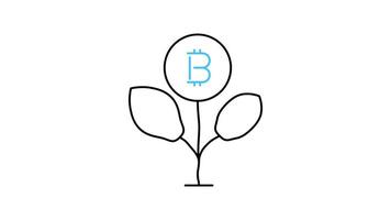 bitcoin icon animation. transparent background video