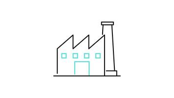 Building icon animation. transparent background video