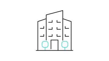 Building icon animation. transparent background video