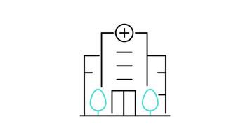 Building icon animation. transparent background video