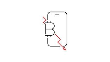 bitcoin icon animation. transparent background video