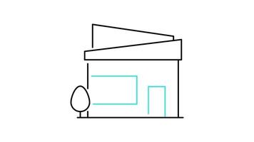 Building icon animation. transparent background video