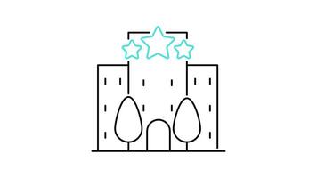 Building icon animation. transparent background video