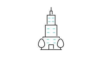 Building icon animation. transparent background video