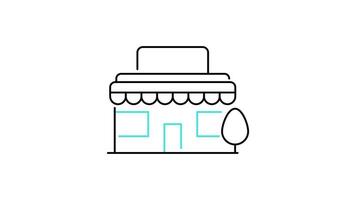 Building icon animation. transparent background video