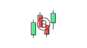 cryptocurrency investment icon animation. transparent background video