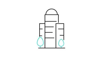 Building icon animation. transparent background video