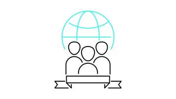collaboration icon animation. transparent background video