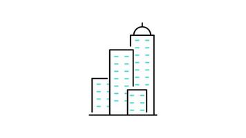 Building icon animation. transparent background video