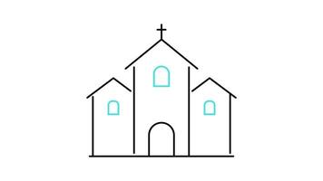 Building icon animation. transparent background video