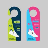 Door hanger design for an exclusive collection shoe sale template two concept variation bundle vector