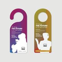 Virtual reality workshop announcement with two variations concept design vector