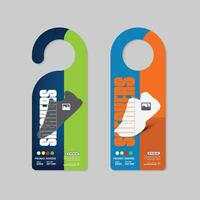 Sports shoe sale door hanger Template design template design template two concept variation bundle vector