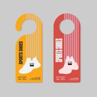 New arrival sports shoe sale door hanger design template two concept variations design bundle vector