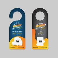 Audio Speaker black friday Sales Door Hanger Template with Two Color Variation Design vector