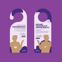Metaverse Virtual Reality Workshop door hanger design templat vector