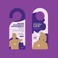 Metaverse virtual reality technology workshop with two variations concept design set template vector