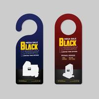 New best selling speaker door hanger design template for black Friday special offer design with Two Color Variation Design vector