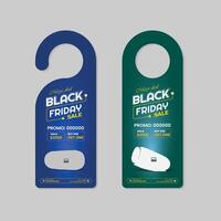 Computer Speaker Sales Door Hanger Template with Two Color Variation Design vector