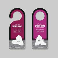 New arrival sports shoes door hanger Design Template two concept variations design bundle vector