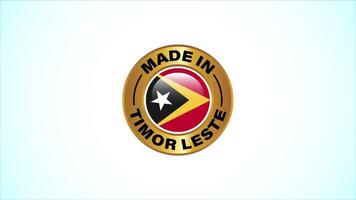 Made In Timor Leste Golden Badge Design Animation video