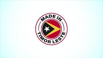 Made In Timor Leste Badge Design Animation video