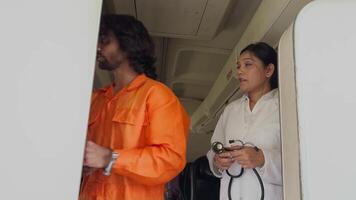 Prisoner and Doctor in Talking at Plane video