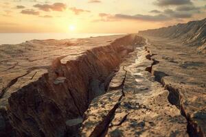 Faults of the earth crust, consequence of the earthquake photo