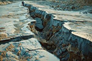 Faults of the earth crust, consequence of the earthquake photo