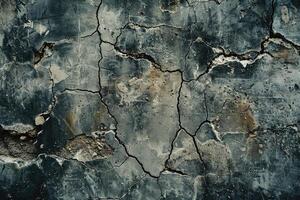 Gritty wall showing cracks in close-up photo