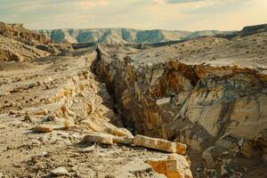 Faults of the earth crust, consequence of the earthquake photo