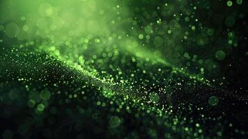 Glowing green grainy texture background blurred light gradient black green dark banner backdrop photo