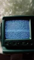 Television With Noise Held In The Hand By Santa Claus In Front Of The Tree video