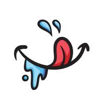 Hungry mouth expression colorful illustration isolated on square white background. Simple flat outlined cartoon art styled drawing. vector