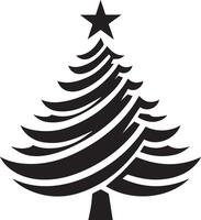 Abstract Black and White Pine Tree vector