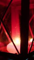 Santas Red Lantern Rotating In Front Of The Silhouette Of Tree At Night video