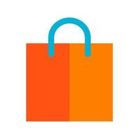 Brightly colored shopping bag with a sturdy handle vector