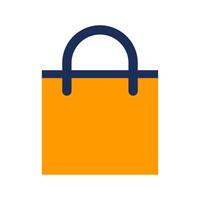 Bright orange bag with a sturdy handle shown clearly vector