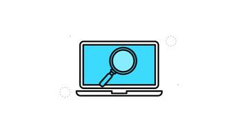 Simple data research icon animation for business purposes, Investigating Question Mark with Magnifier lens video