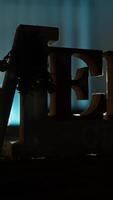 Silhouette Of Merry Christmas Text In Front Of Christmas Tree In A Room video