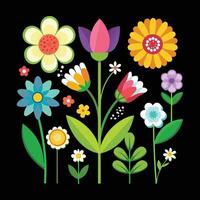 Spring flower collection vector