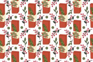 Seamless pattern from Christmas gifts, festive bright gift box can be repeated and scaled in any size . Doodle cartoon style illustration for fabric or paper design. vector