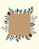 Merry Christmas card with copyspace on light background vector