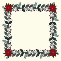 Merry Christmas card with frame and copyspace on a light background vector