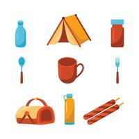 Picnic Elements Set of Illustrations for Outdoor Activities vector