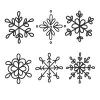 A simple set with snowflakes for creating New Year and Christmas decorations vector